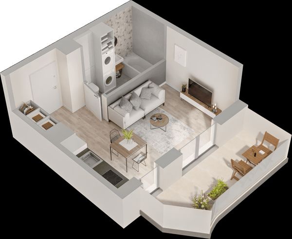 Rzut Mieszkaj w Mieście – Przy Bonarce - Mieszkanie na sprzedaż, Kraków, Podgórze Duchackie, 560000  PLN