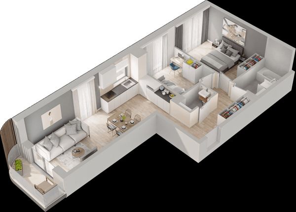 Rzut Mieszkaj w Mieście – Przy Bonarce - Mieszkanie na sprzedaż, Kraków, Podgórze Duchackie, 995000  PLN