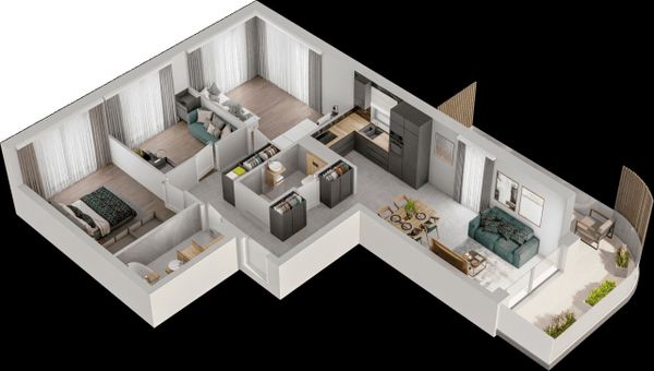 Rzut Mieszkaj w Mieście – Przy Bonarce - Mieszkanie na sprzedaż, Kraków, Podgórze Duchackie, 1420000  PLN