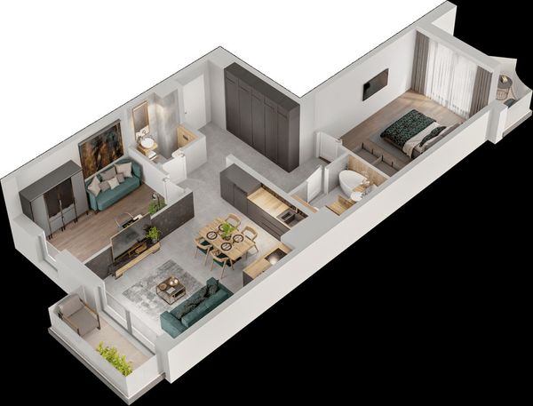 Rzut Mieszkaj w Mieście – Przy Bonarce - Mieszkanie na sprzedaż, Kraków, Podgórze Duchackie, 1114000  PLN