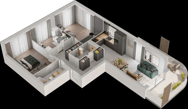 Rzut Mieszkaj w Mieście – Przy Bonarce - Mieszkanie na sprzedaż, Kraków, Podgórze Duchackie, 1440000  PLN