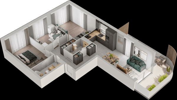 Rzut Mieszkaj w Mieście – Przy Bonarce - Mieszkanie na sprzedaż, Kraków, Podgórze Duchackie, 1450000  PLN