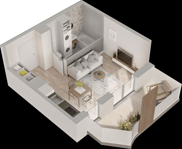 Rzut Mieszkaj w Mieście – Przy Bonarce - Mieszkanie na sprzedaż, Kraków, Podgórze Duchackie, 589000  PLN