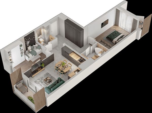 Rzut Mieszkaj w Mieście – Przy Bonarce - Mieszkanie na sprzedaż, Kraków, Podgórze Duchackie, 1157000  PLN