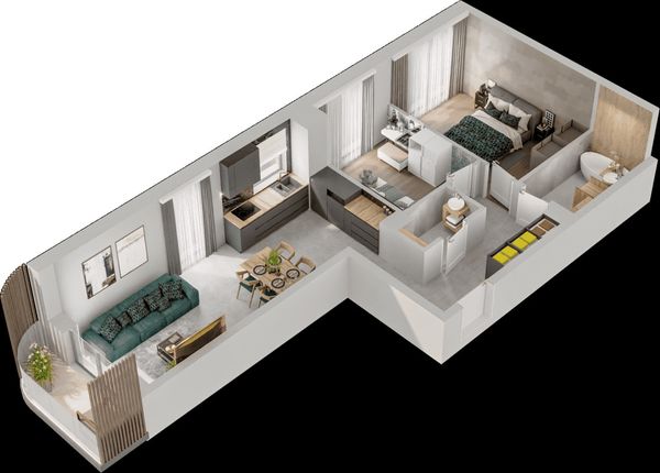 Rzut Mieszkaj w Mieście – Przy Bonarce - Mieszkanie na sprzedaż, Kraków, Podgórze Duchackie, 1092000  PLN