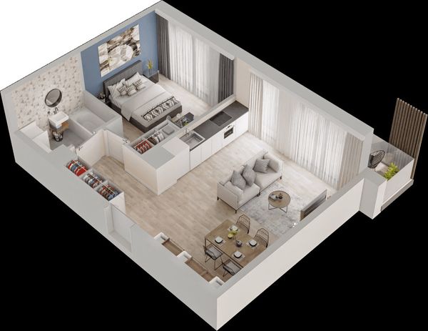 Rzut Mieszkaj w Mieście – Przy Bonarce - Mieszkanie na sprzedaż, Kraków, Podgórze Duchackie, 751000  PLN