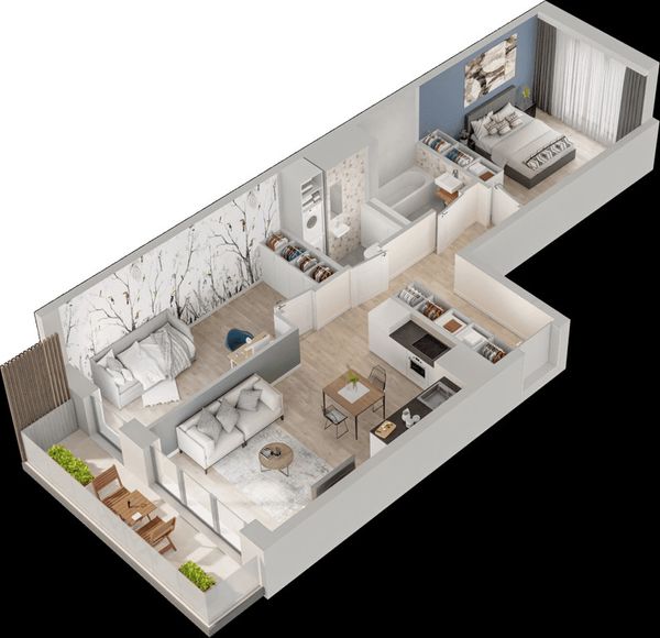 Rzut Mieszkaj w Mieście – Przy Bonarce - Mieszkanie na sprzedaż, Kraków, Podgórze Duchackie, 965000  PLN