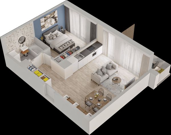 Rzut Mieszkaj w Mieście – Przy Bonarce - Mieszkanie na sprzedaż, Kraków, Podgórze Duchackie, 810000  PLN