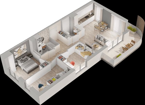 Rzut Mieszkaj w Mieście – Przy Bonarce - Mieszkanie na sprzedaż, Kraków, Podgórze Duchackie, 1197000  PLN