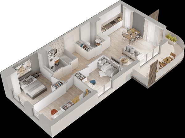 Rzut Mieszkaj w Mieście – Przy Bonarce - Mieszkanie na sprzedaż, Kraków, Podgórze Duchackie, 1225000  PLN