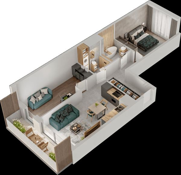 Rzut Mieszkaj w Mieście – Przy Bonarce - Mieszkanie na sprzedaż, Kraków, Podgórze Duchackie, 1030000  PLN