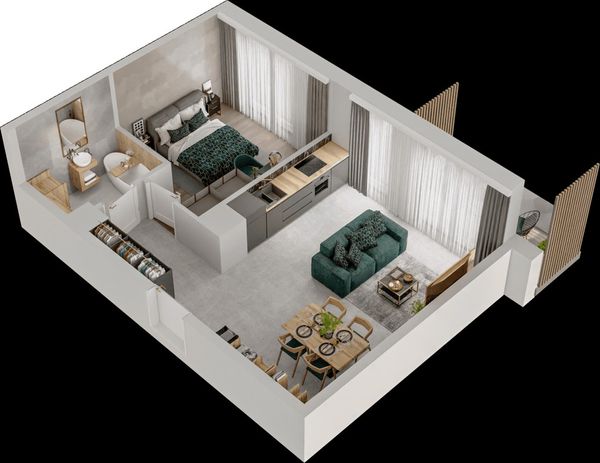 Rzut Mieszkaj w Mieście – Przy Bonarce - Mieszkanie na sprzedaż, Kraków, Podgórze Duchackie, 856000  PLN