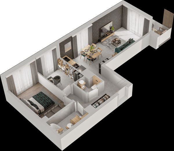 Rzut Mieszkaj w Mieście – Przy Bonarce - Mieszkanie na sprzedaż, Kraków, Podgórze Duchackie, 840000  PLN