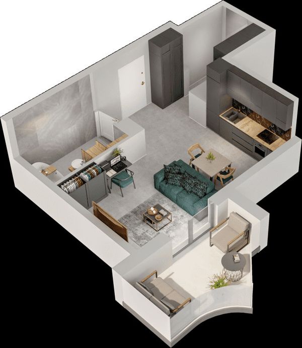 Rzut Mieszkaj w Mieście – Przy Bonarce - Mieszkanie na sprzedaż, Kraków, Podgórze Duchackie, 635000  PLN