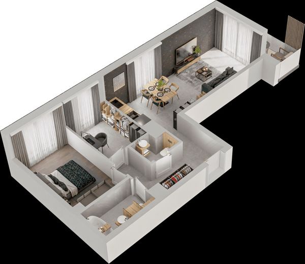 Rzut Mieszkaj w Mieście – Przy Bonarce - Mieszkanie na sprzedaż, Kraków, Podgórze Duchackie, 954000  PLN