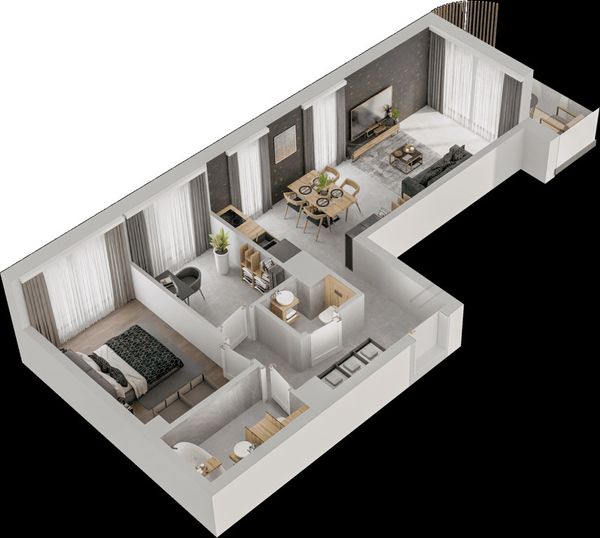 Rzut Mieszkaj w Mieście – Przy Bonarce - Mieszkanie na sprzedaż, Kraków, Podgórze Duchackie, 966000  PLN