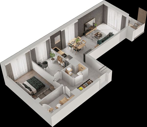 Rzut Mieszkaj w Mieście – Przy Bonarce - Mieszkanie na sprzedaż, Kraków, Podgórze Duchackie, 1007000  PLN