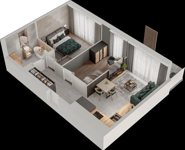 Rzut Mieszkaj w Mieście – Przy Bonarce - Mieszkanie na sprzedaż, Kraków, Podgórze Duchackie, 882000  PLN