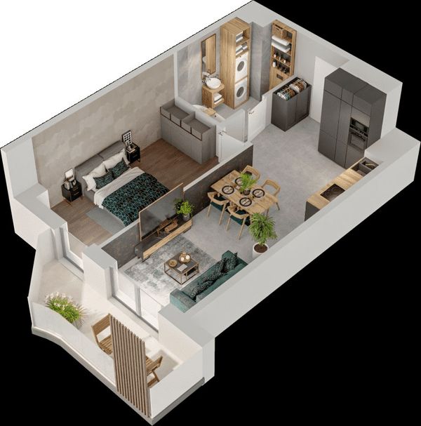 Rzut Mieszkaj w Mieście – Przy Bonarce - Mieszkanie na sprzedaż, Kraków, Podgórze Duchackie, 809000  PLN