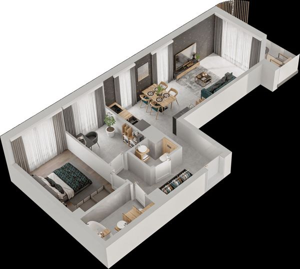 Rzut Mieszkaj w Mieście – Przy Bonarce - Mieszkanie na sprzedaż, Kraków, Podgórze Duchackie, 1019000  PLN