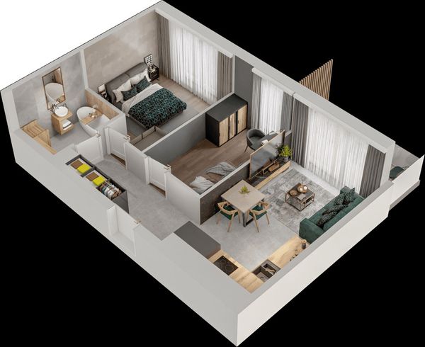 Rzut Mieszkaj w Mieście – Przy Bonarce - Mieszkanie na sprzedaż, Kraków, Podgórze Duchackie, 892000  PLN