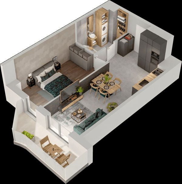 Rzut Mieszkaj w Mieście – Przy Bonarce - Mieszkanie na sprzedaż, Kraków, Podgórze Duchackie, 818000  PLN