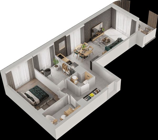 Rzut Mieszkaj w Mieście – Przy Bonarce - Mieszkanie na sprzedaż, Kraków, Podgórze Duchackie, 1030000  PLN