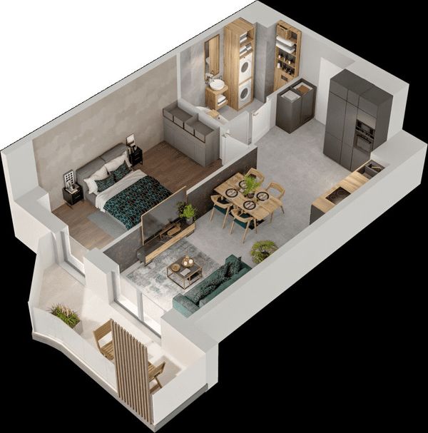 Rzut Mieszkaj w Mieście – Przy Bonarce - Mieszkanie na sprzedaż, Kraków, Podgórze Duchackie, 823000  PLN