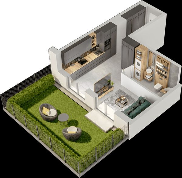 Rzut Mieszkaj w Mieście – Przy Bonarce - Mieszkanie na sprzedaż, Kraków, Podgórze Duchackie, 588000  PLN