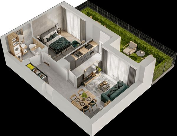 Rzut Mieszkaj w Mieście – Przy Bonarce - Mieszkanie na sprzedaż, Kraków, Podgórze Duchackie, 734000  PLN