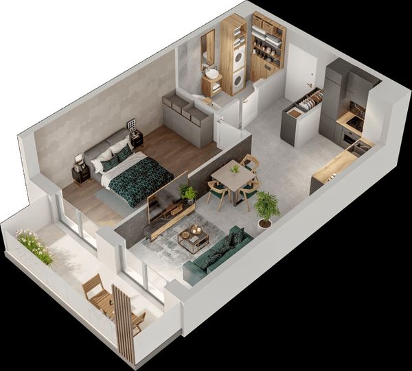 Rzut Mieszkaj w Mieście – Przy Bonarce - Mieszkanie na sprzedaż, Kraków, Podgórze Duchackie, 777000  PLN