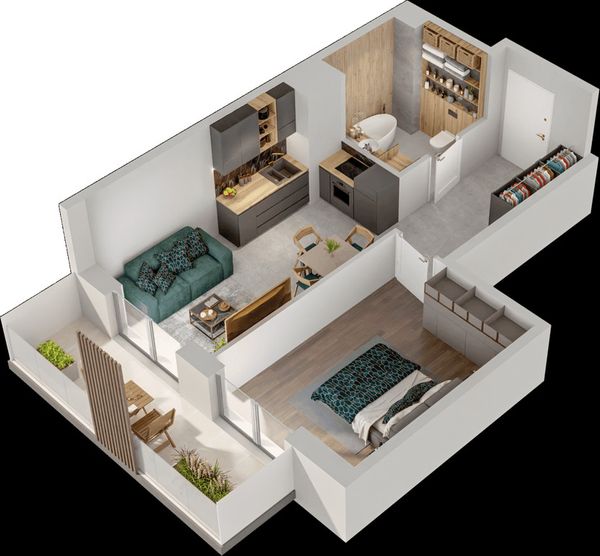 Rzut Mieszkaj w Mieście – Przy Bonarce - Mieszkanie na sprzedaż, Kraków, Podgórze Duchackie, 767000  PLN