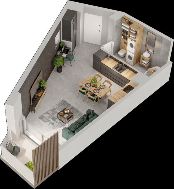 Rzut Mieszkaj w Mieście – Przy Bonarce - Mieszkanie na sprzedaż, Kraków, Podgórze Duchackie, 604000  PLN