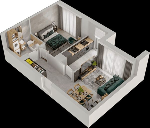 Rzut Mieszkaj w Mieście – Przy Bonarce - Mieszkanie na sprzedaż, Kraków, Podgórze Duchackie, 786000  PLN