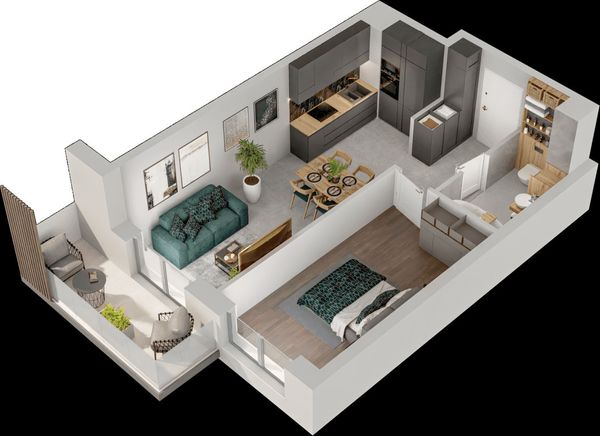 Rzut Mieszkaj w Mieście – Przy Bonarce - Mieszkanie na sprzedaż, Kraków, Podgórze Duchackie, 783000  PLN