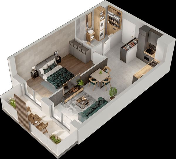 Rzut Mieszkaj w Mieście – Przy Bonarce - Mieszkanie na sprzedaż, Kraków, Podgórze Duchackie, 805000  PLN