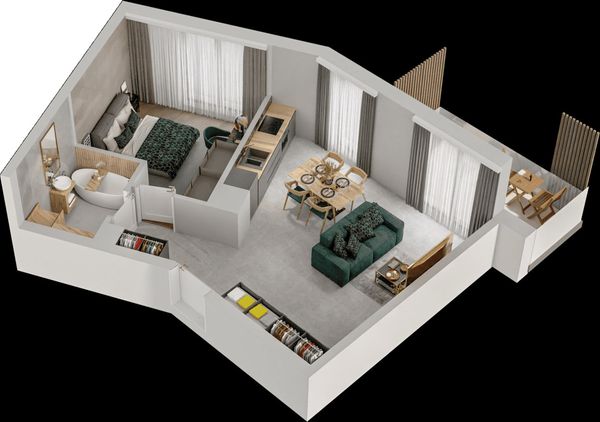 Rzut Mieszkaj w Mieście – Przy Bonarce - Mieszkanie na sprzedaż, Kraków, Podgórze Duchackie, 816000  PLN