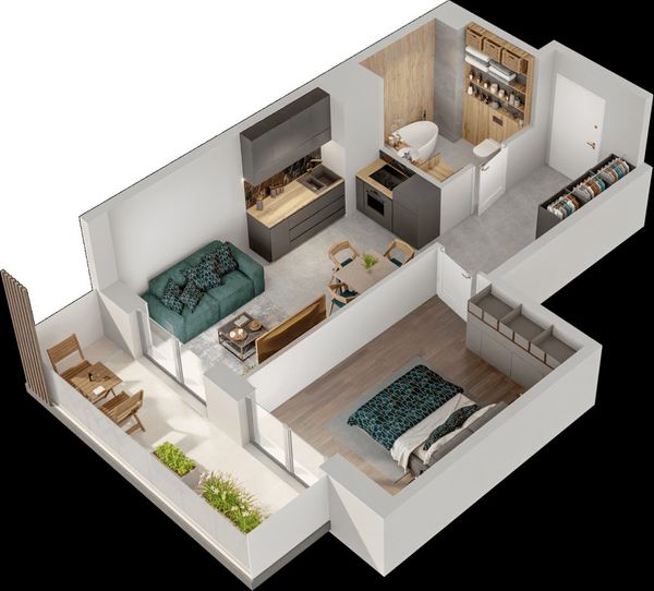 Rzut Mieszkaj w Mieście – Przy Bonarce - Mieszkanie na sprzedaż, Kraków, Podgórze Duchackie, 783000  PLN