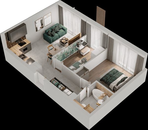 Rzut Mieszkaj w Mieście – Przy Bonarce - Mieszkanie na sprzedaż, Kraków, Podgórze Duchackie, 904000  PLN