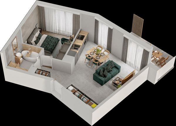 Rzut Mieszkaj w Mieście – Przy Bonarce - Mieszkanie na sprzedaż, Kraków, Podgórze Duchackie, 854000  PLN