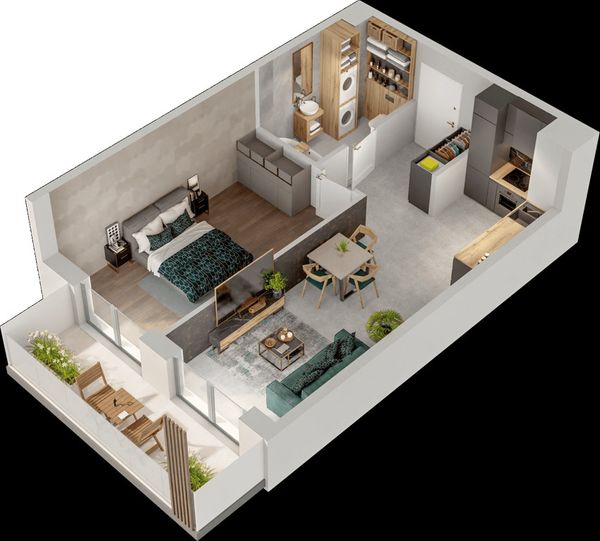 Rzut Mieszkaj w Mieście – Przy Bonarce - Mieszkanie na sprzedaż, Kraków, Podgórze Duchackie, 860000  PLN