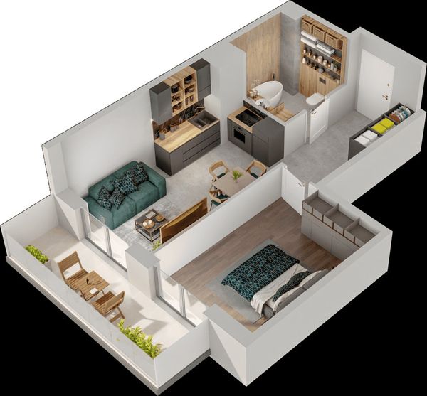 Rzut Mieszkaj w Mieście – Przy Bonarce - Mieszkanie na sprzedaż, Kraków, Podgórze Duchackie, 813000  PLN