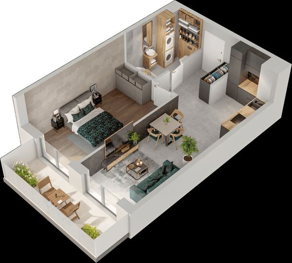 Rzut Mieszkaj w Mieście – Przy Bonarce - Mieszkanie na sprzedaż, Kraków, Podgórze Duchackie, 865000  PLN