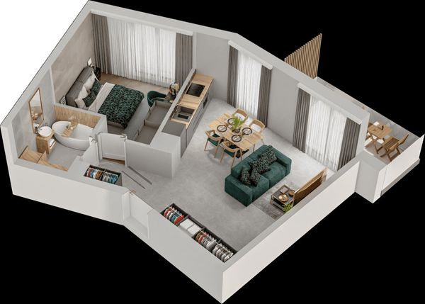 Rzut Mieszkaj w Mieście – Przy Bonarce - Mieszkanie na sprzedaż, Kraków, Podgórze Duchackie, 883000  PLN