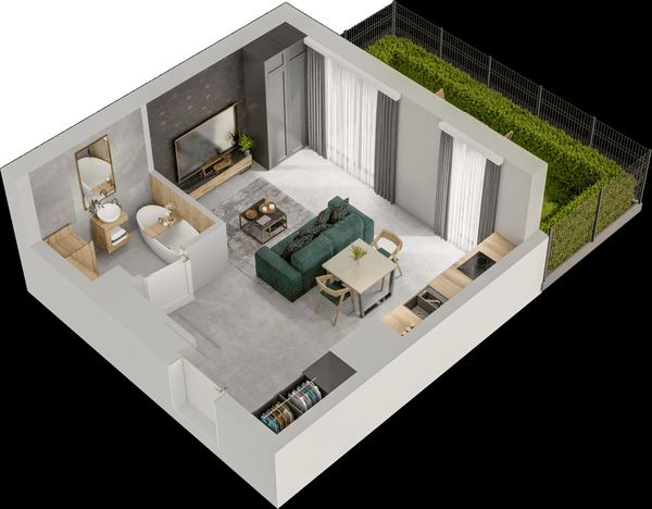 Rzut Mieszkaj w Mieście – Przy Bonarce - Mieszkanie na sprzedaż, Kraków, Podgórze Duchackie, 625000  PLN