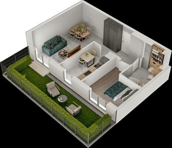 Rzut Mieszkaj w Mieście – Przy Bonarce - Mieszkanie na sprzedaż, Kraków, Podgórze Duchackie, 779000  PLN