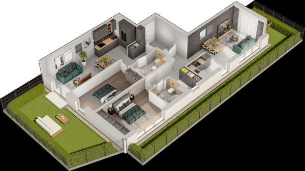 Rzut Mieszkaj w Mieście – Przy Bonarce - Mieszkanie na sprzedaż, Kraków, Podgórze Duchackie, 1640000  PLN