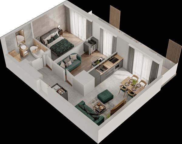 Rzut Mieszkaj w Mieście – Przy Bonarce - Mieszkanie na sprzedaż, Kraków, Podgórze Duchackie, 842000  PLN