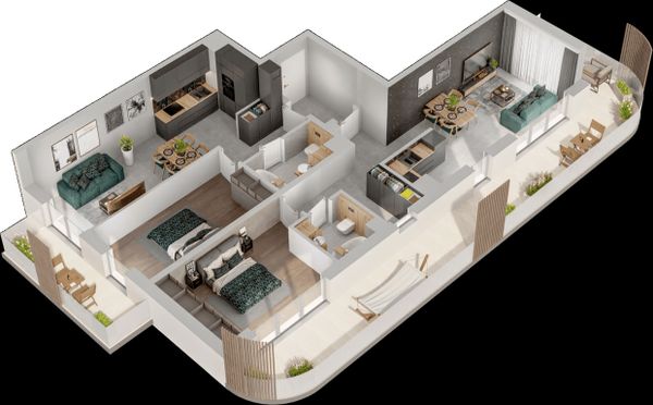 Rzut Mieszkaj w Mieście – Przy Bonarce - Mieszkanie na sprzedaż, Kraków, Podgórze Duchackie, 1710000  PLN