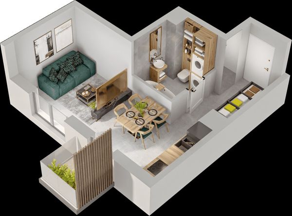 Rzut Mieszkaj w Mieście – Przy Bonarce - Mieszkanie na sprzedaż, Kraków, Podgórze Duchackie, 587000  PLN